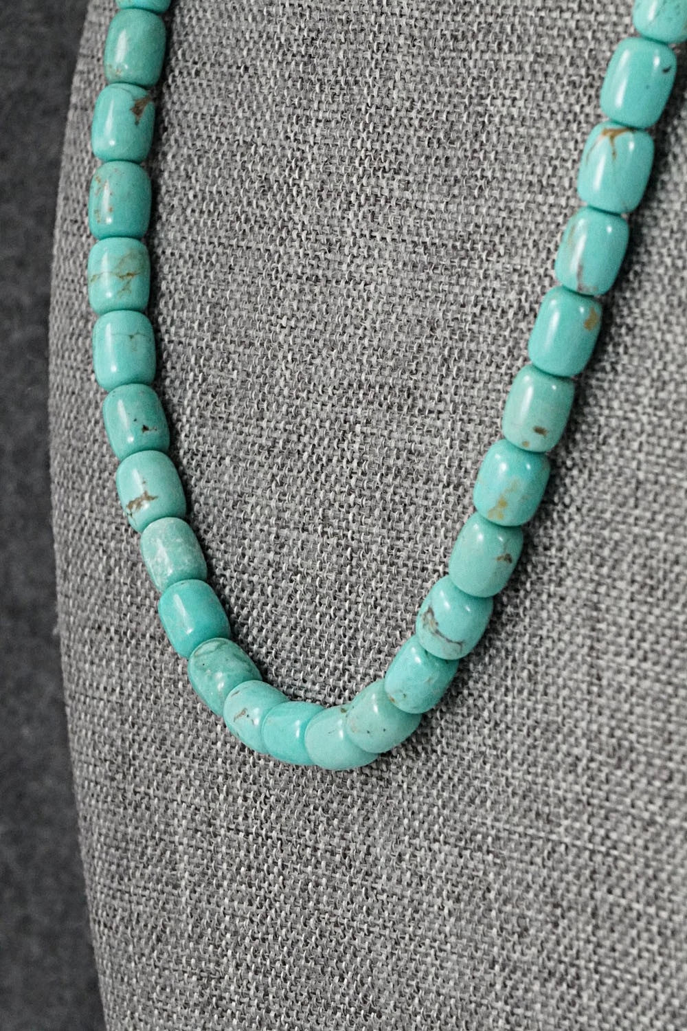 Turquoise & Sterling Silver Necklace 18" - Doreen Jake
