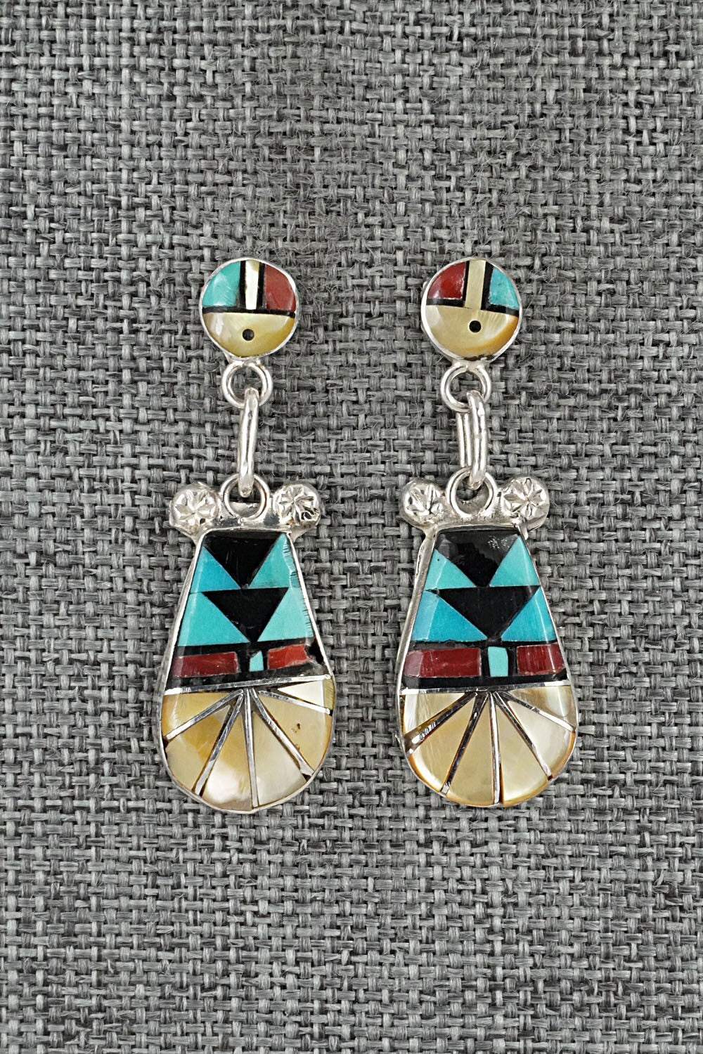 Multi Stone Inlay & Sterling Silver Earrings - Ola Eriacho