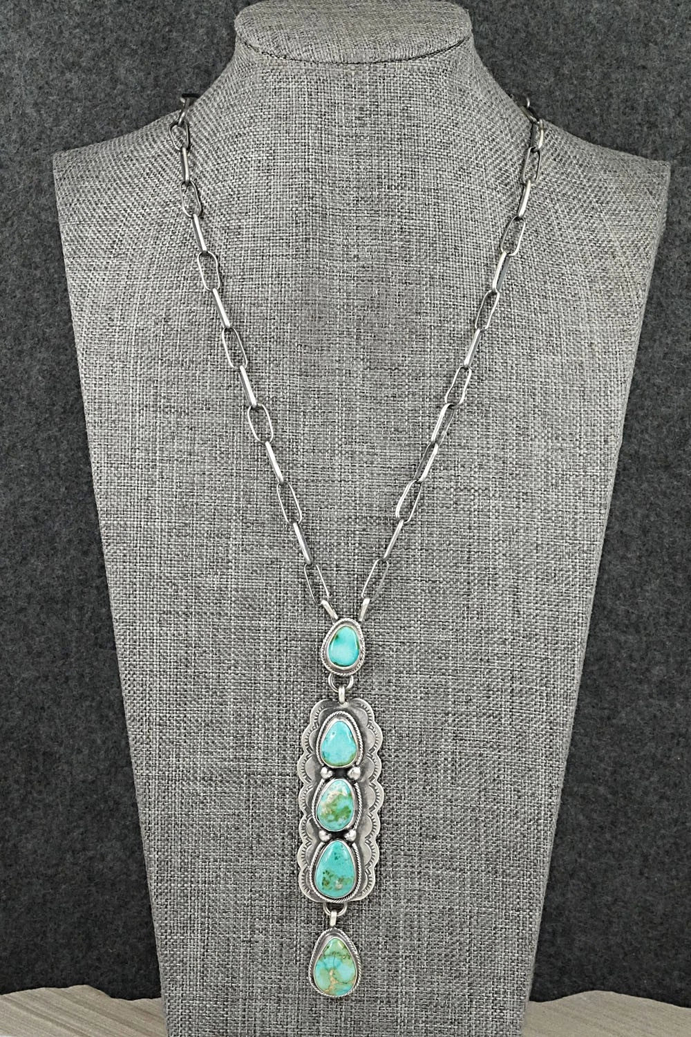Turquoise & Sterling Silver Necklace - Bobby Johnson