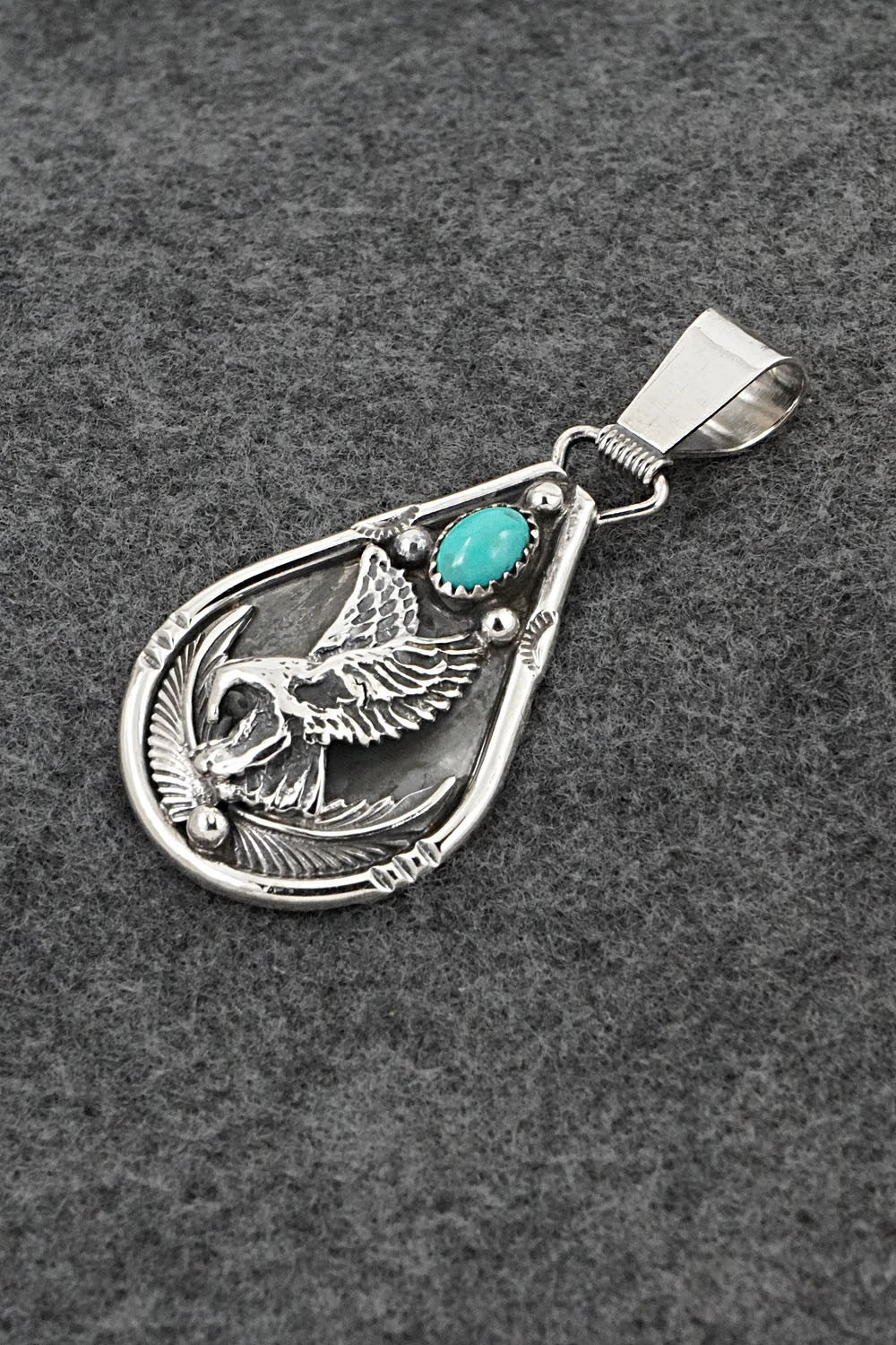 Turquoise & Sterling Silver Pendant - Darrell Morgan