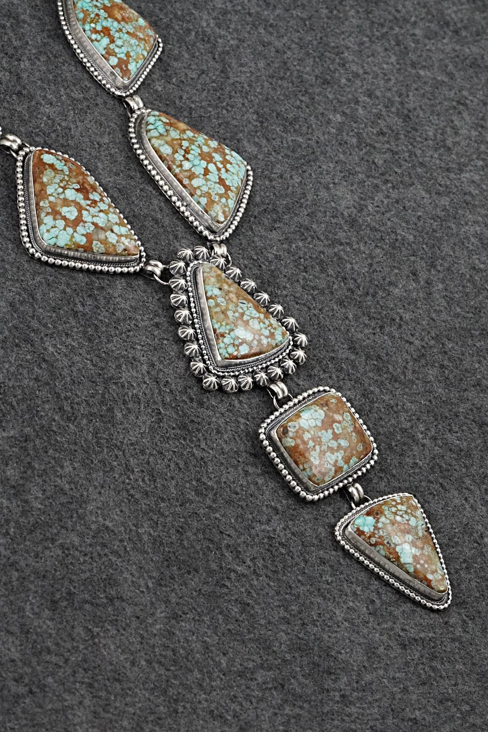 Turquoise & Sterling Silver Necklace and Earrings Set - Darrin Livingston