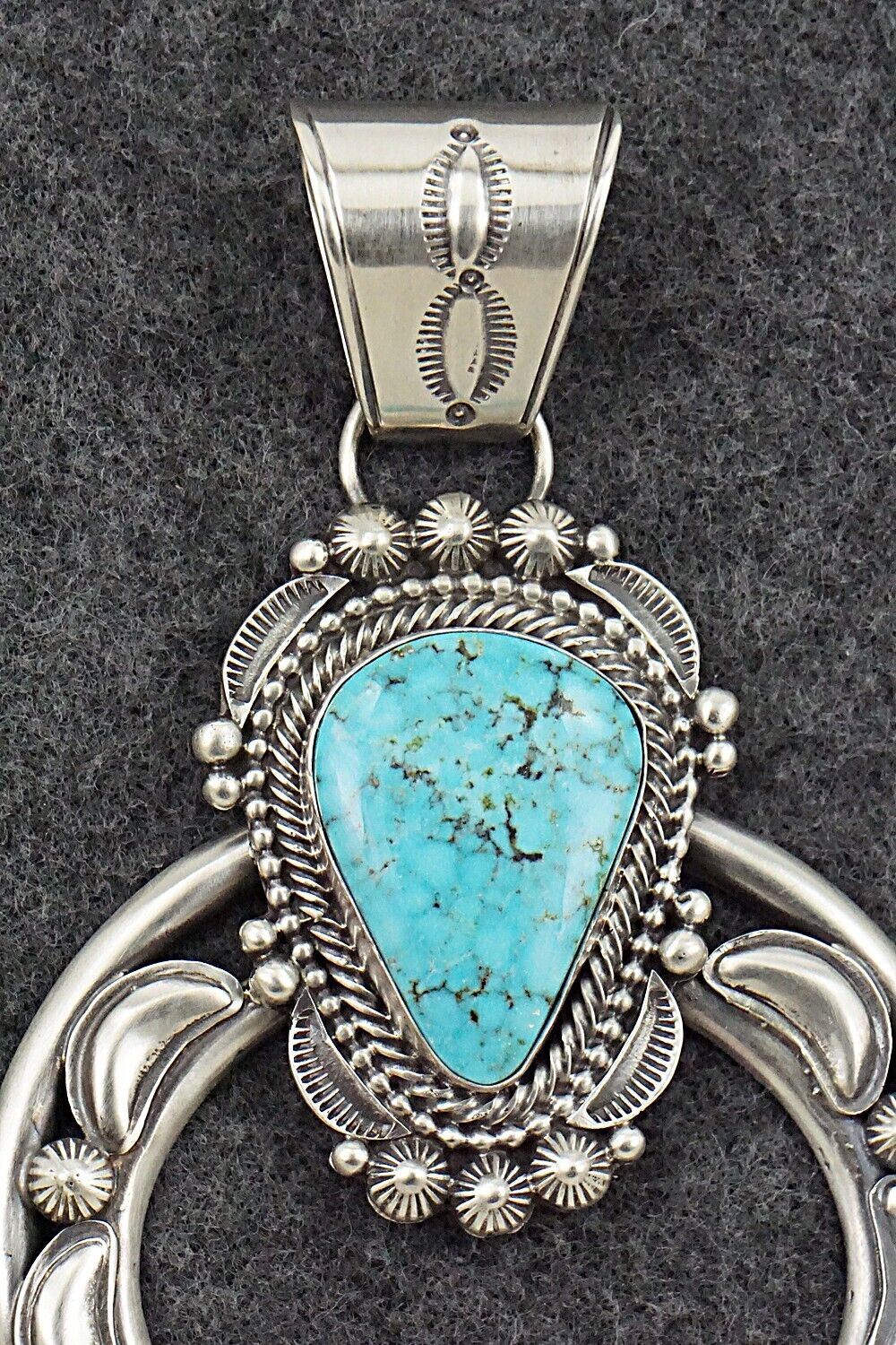 Turquoise & Sterling Silver Naja Pendant - Tom Lewis