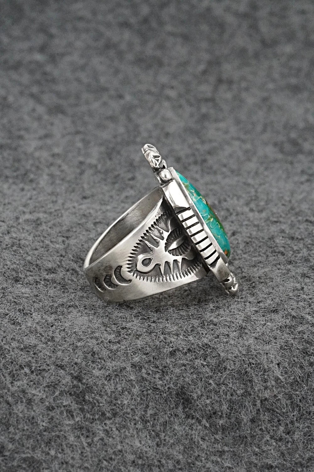 Turquoise & Sterling Silver Ring - Samuel Yellowhair - Size 7