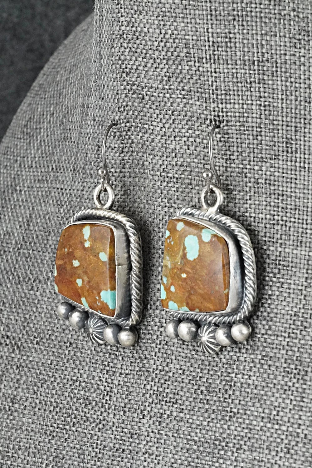 Turquoise & Sterling Silver Necklace and Earrings Set - Paul Livingston