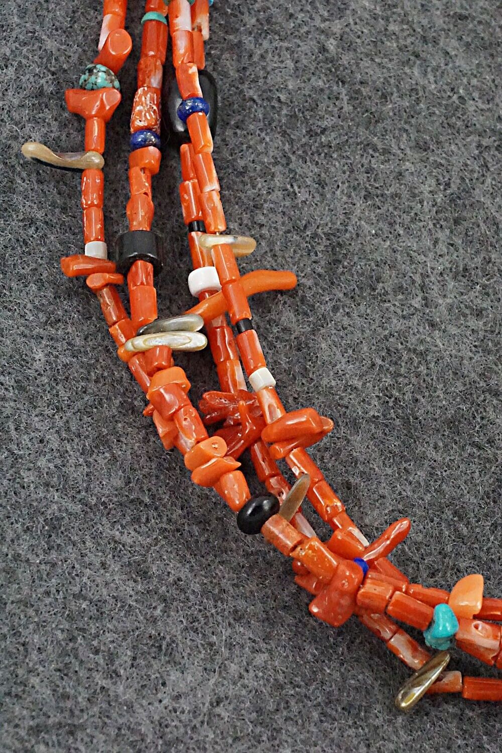 Coral, Multi-Stone Pendant & Sterling Silver Necklace - Chris Nieto