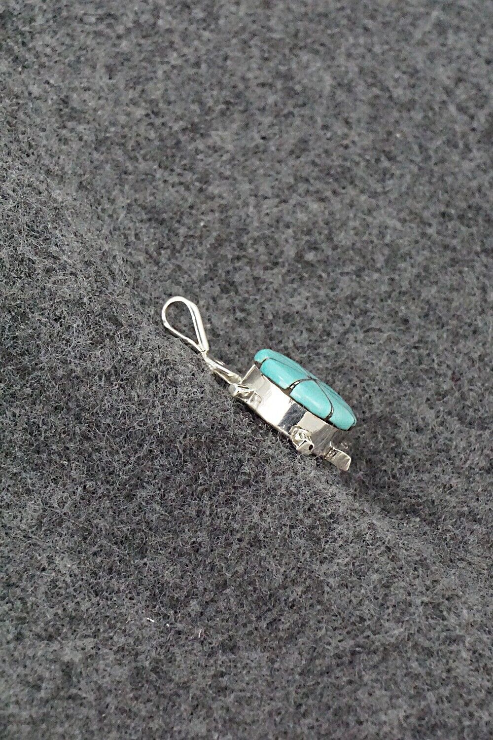 Turquoise and Sterling Silver Pendant - Johnson Laweka