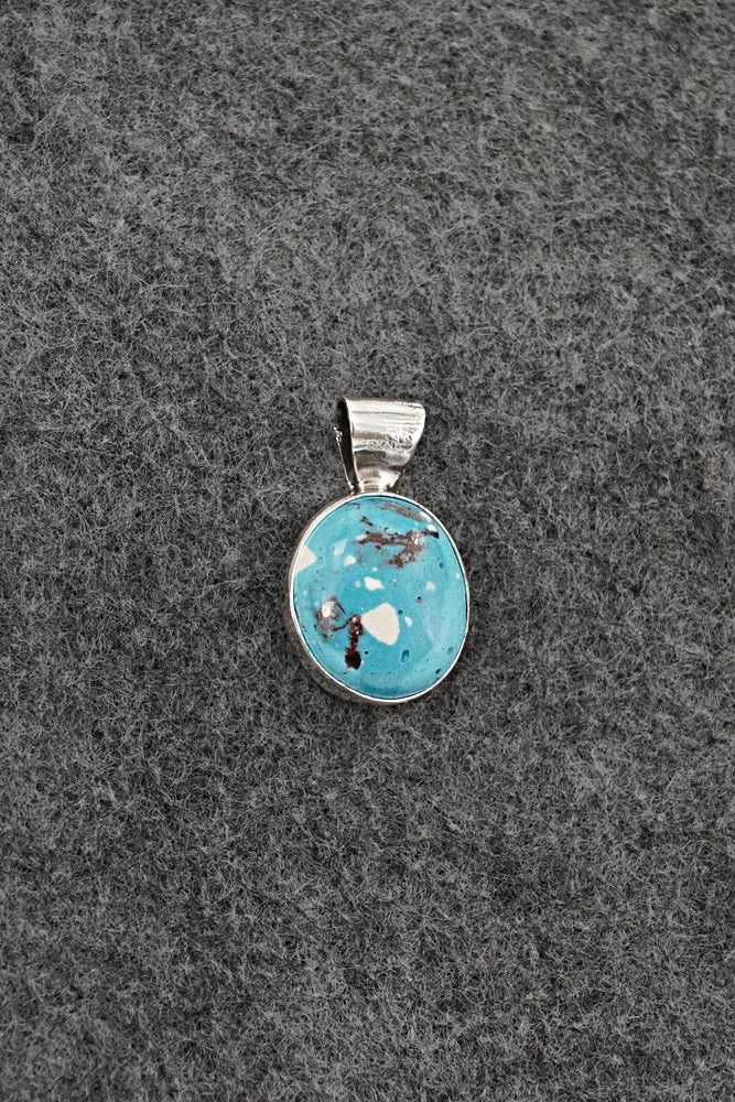 Turquoise & Sterling Silver Pendant - Eugene Gruber