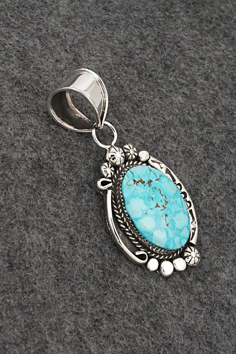 Turquoise & Sterling Silver Pendant - Phil Nez
