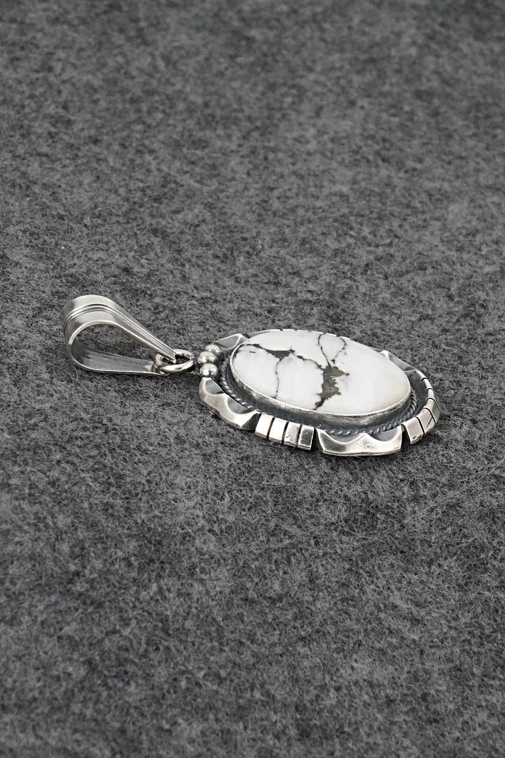 White Buffalo & Sterling Silver Pendant - Samuel Yellowhair
