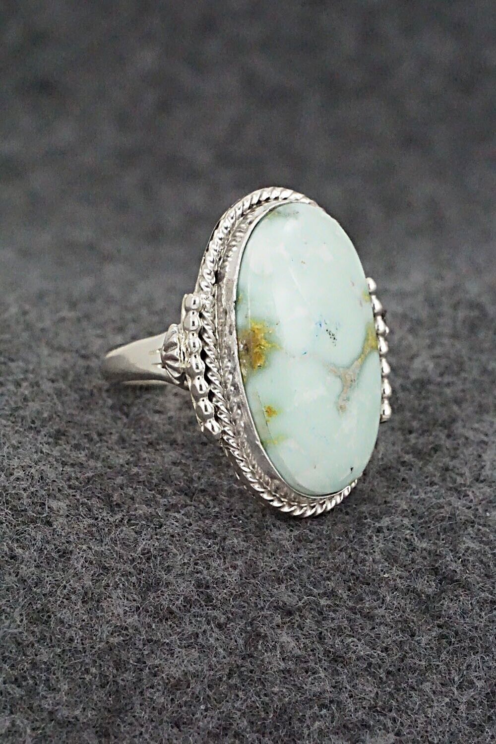 Turquoise & Sterling Silver Ring - Andrew Vandever - Size 8.75