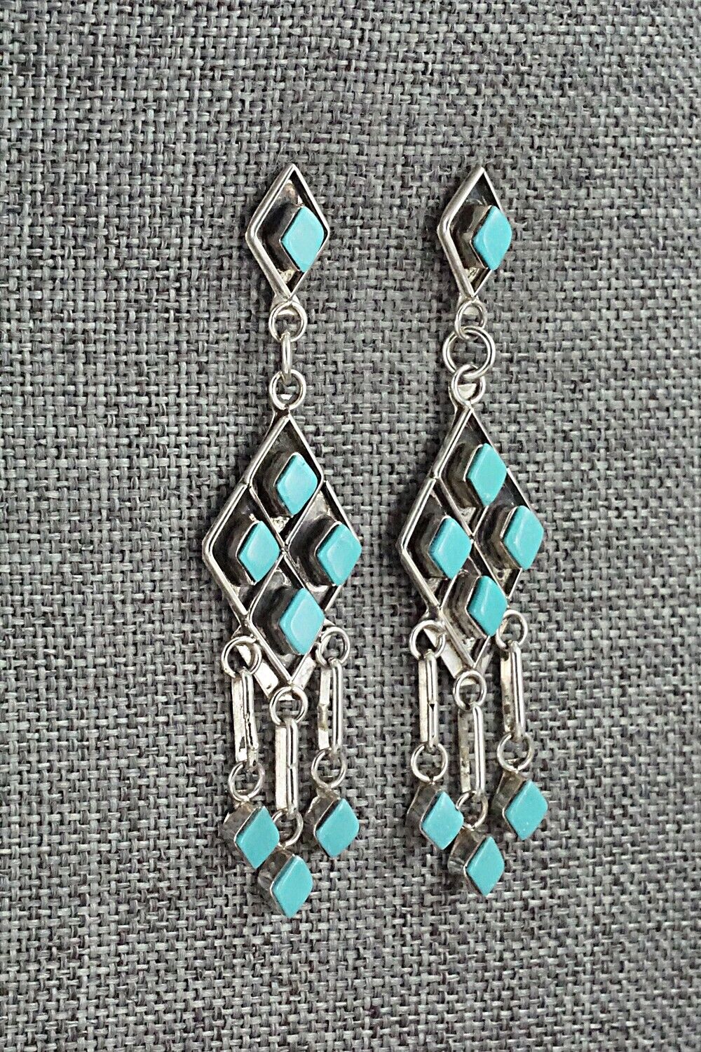 Turquoise & Sterling Silver Earrings - Priscilla Chavez