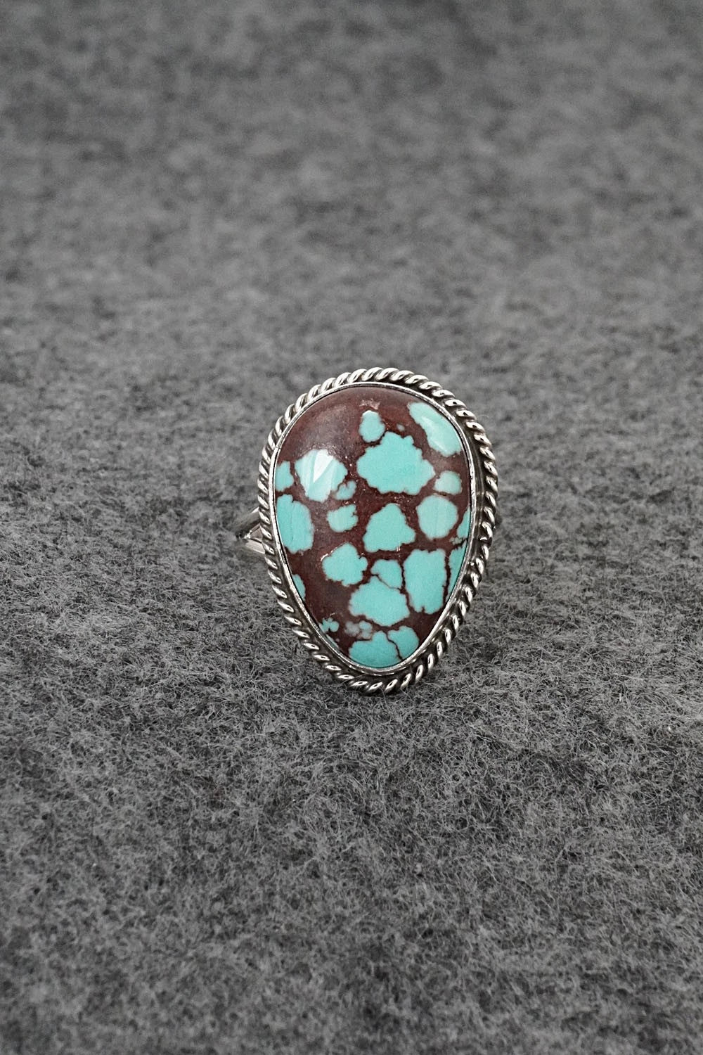 Turquoise & Sterling Silver Ring - Eugene Gruber - Size 8