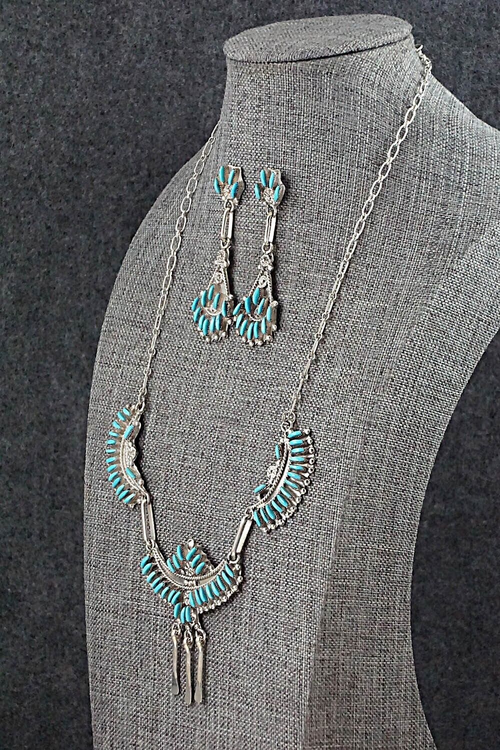 Turquoise & Sterling Silver Necklace Set - Eva Wyaco