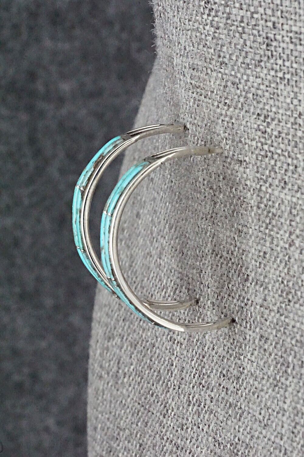 Turquoise & Sterling Silver Hoop Earrings - Andrew Enrico