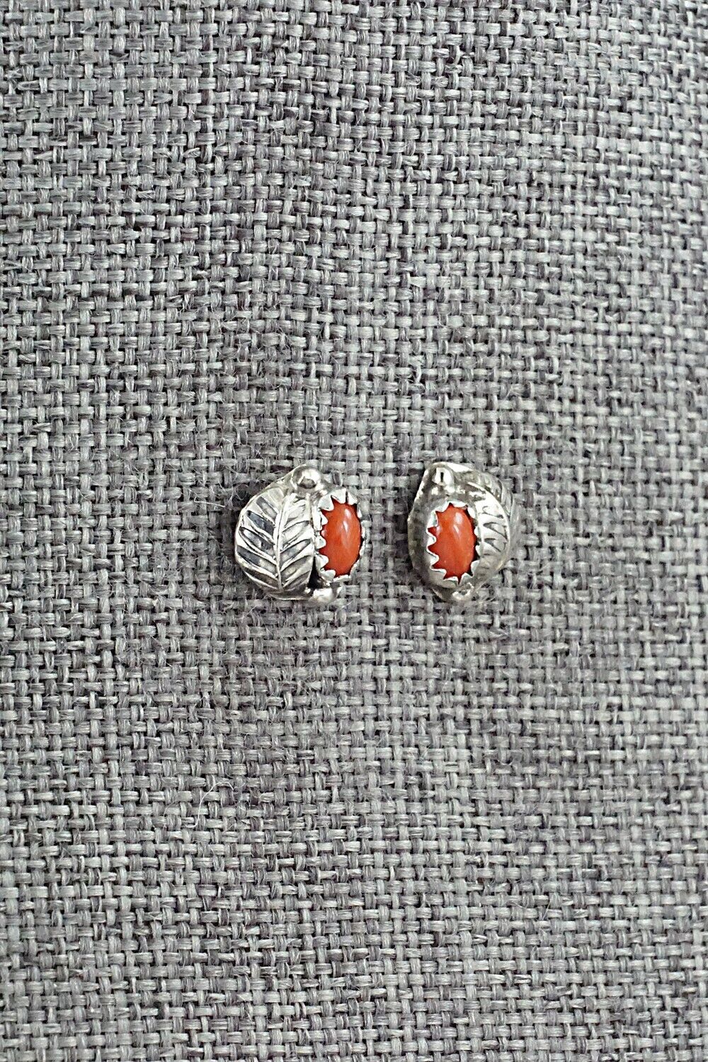 Coral & Sterling Silver Earrings - Roselene Joe