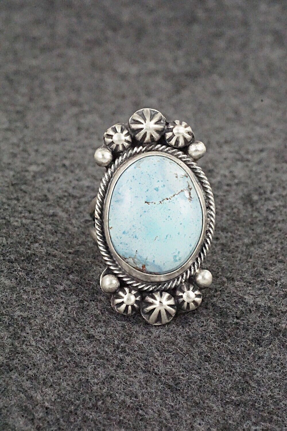 Turquoise & Sterling Silver Ring - Bobby Johnson - Size 9
