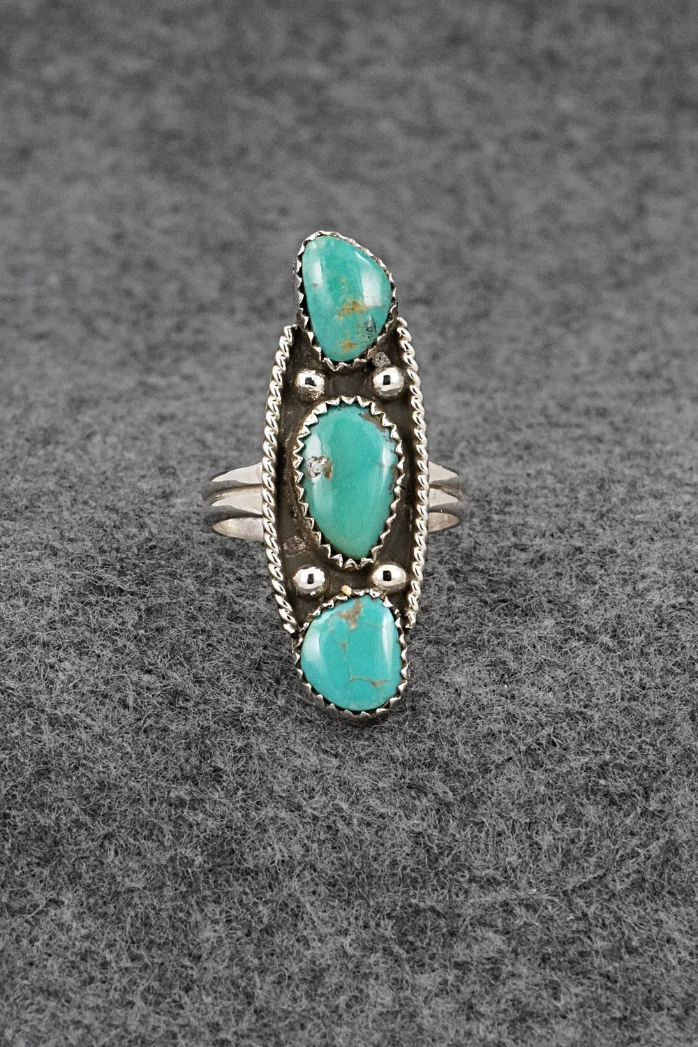 Turquoise & Sterling Silver Ring - Priscilla Reeder - Size 8.5