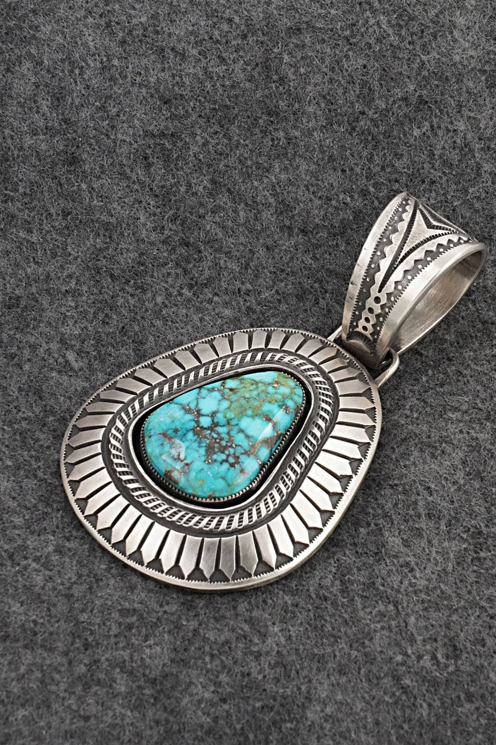 Turquoise & Sterling Silver Pendant - Calvin Martinez