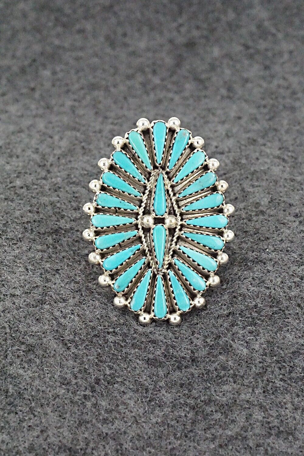 Turquoise & Sterling Silver Ring - Kyle Wilson - Size 8