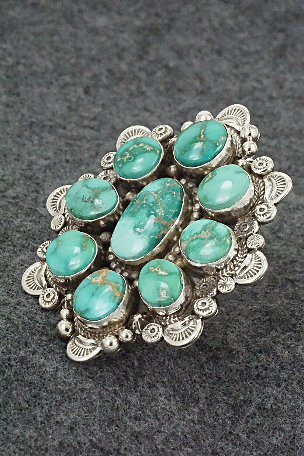 Turquoise & Sterling Silver Ring - Ella Linkin - Size 10