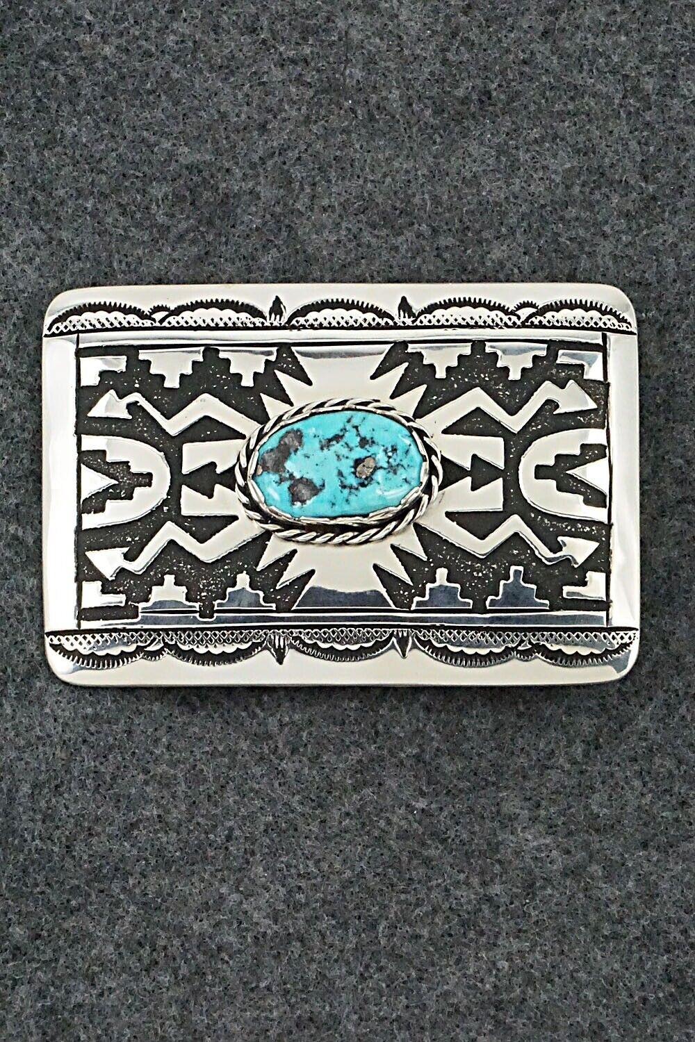 Turquoise & Sterling Silver Belt Buckle - Rosita Singer