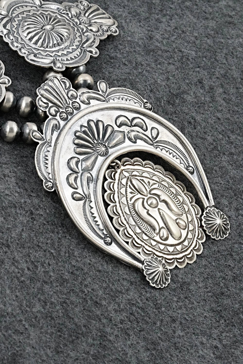 Sterling Silver Squash Blossom Necklace - Terry Charlie