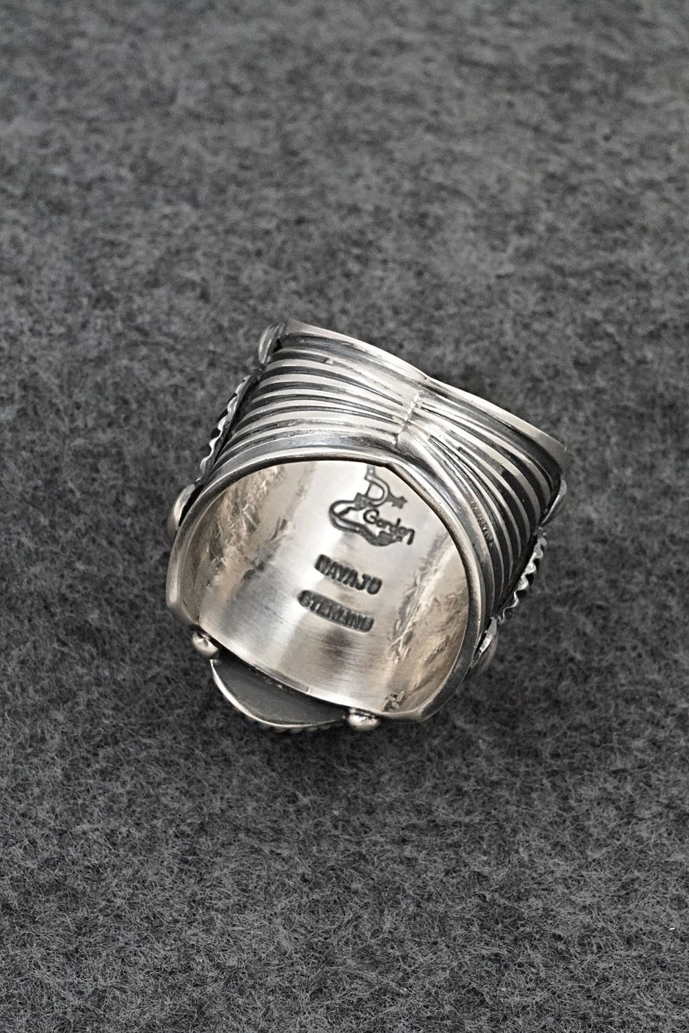 Turquoise & Sterling Silver Ring - Delbert Gordon - Size 13