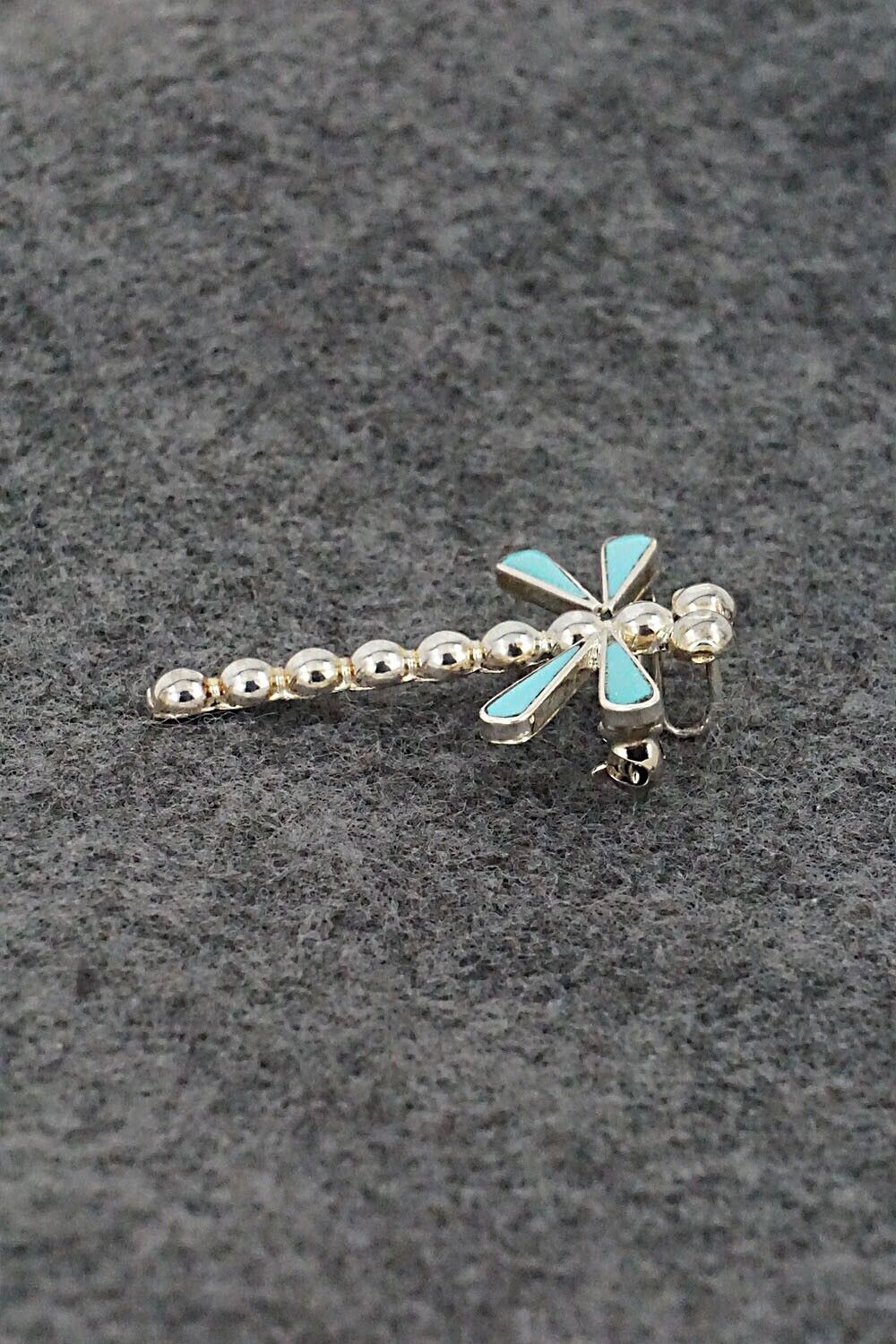 Turquoise & Sterling Silver Pendant/Pin - Emma Edaakie