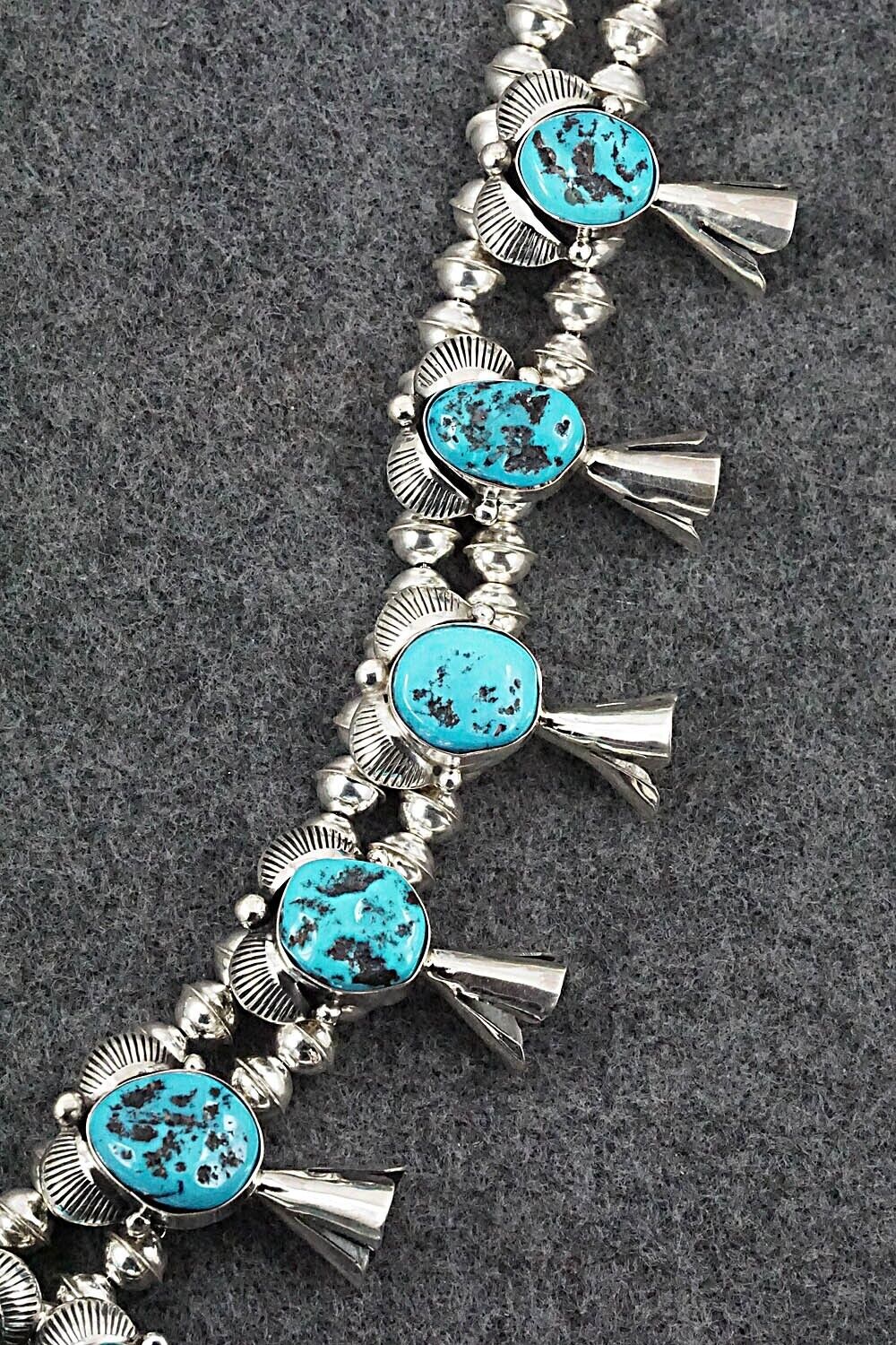 Turquoise & Sterling Silver Squash Blossom Set - Vernon Johnson