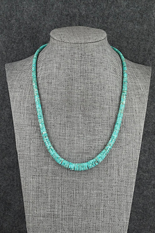 Turquoise & Sterling Silver Necklace 18" - Doreen Jake