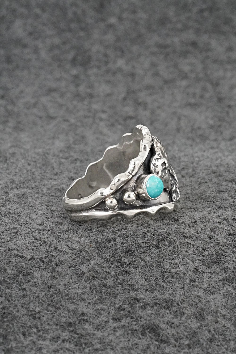 Turquoise & Sterling Silver Ring - Genevieve Francisco - Size 12.5