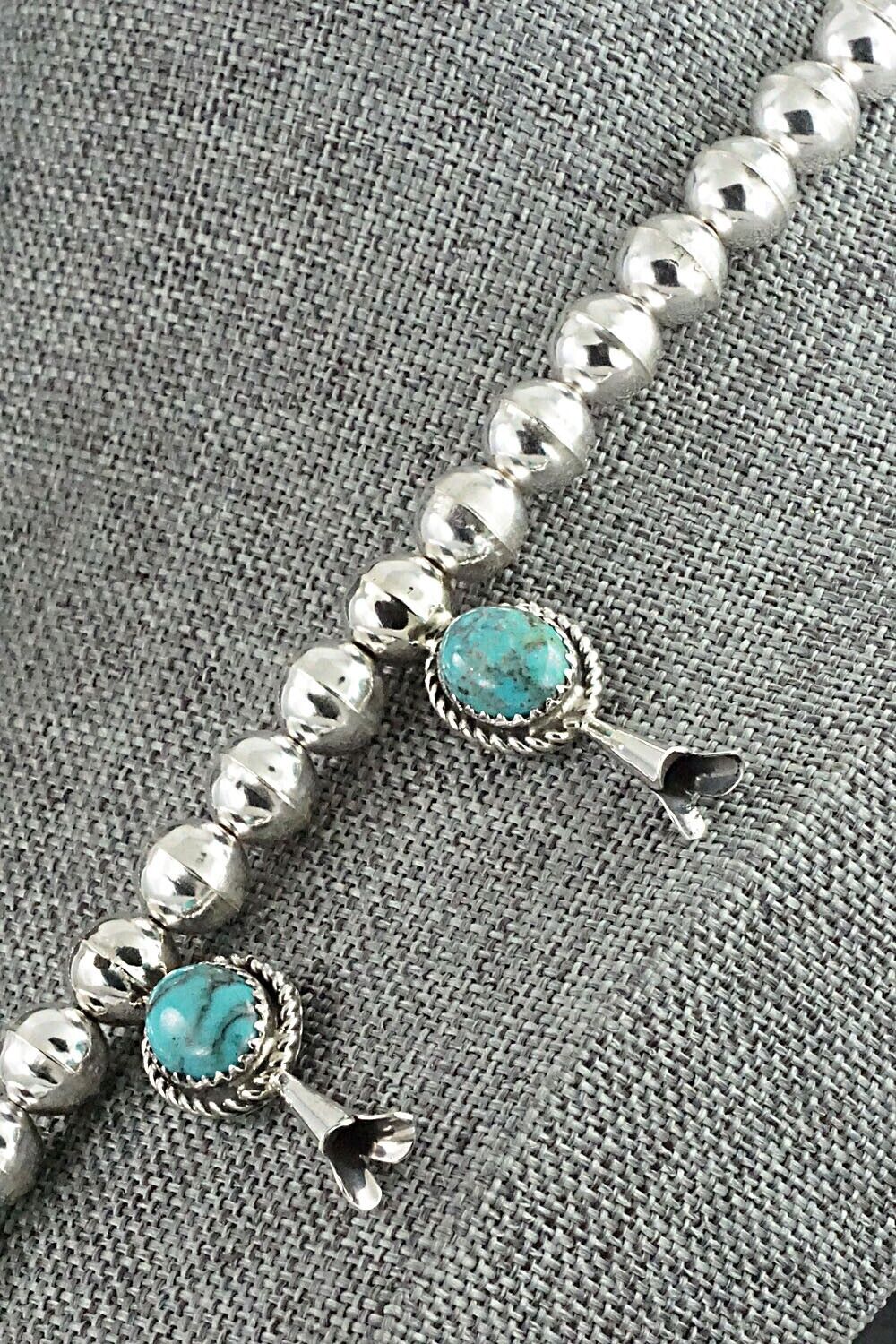 Turquoise & Sterling Silver Squash Blossom Necklace - Phil Garcia