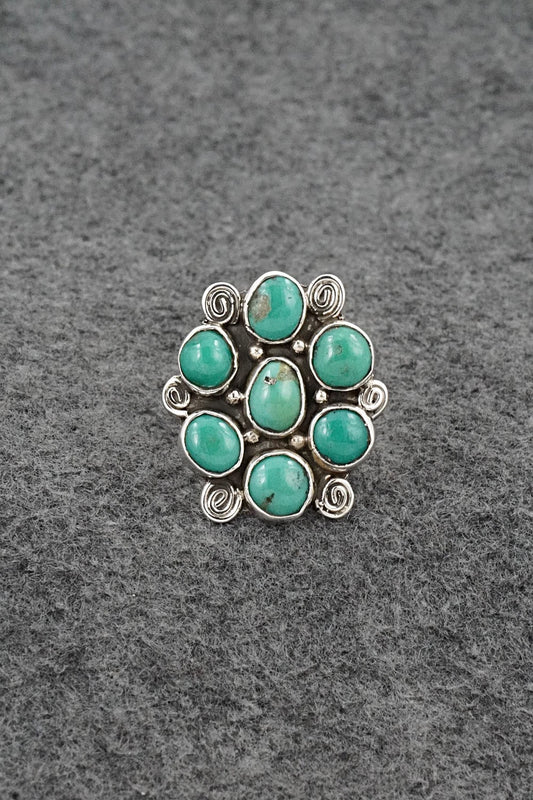 Turquoise & Sterling Silver Ring - Priscilla Reeder - Size 9.5
