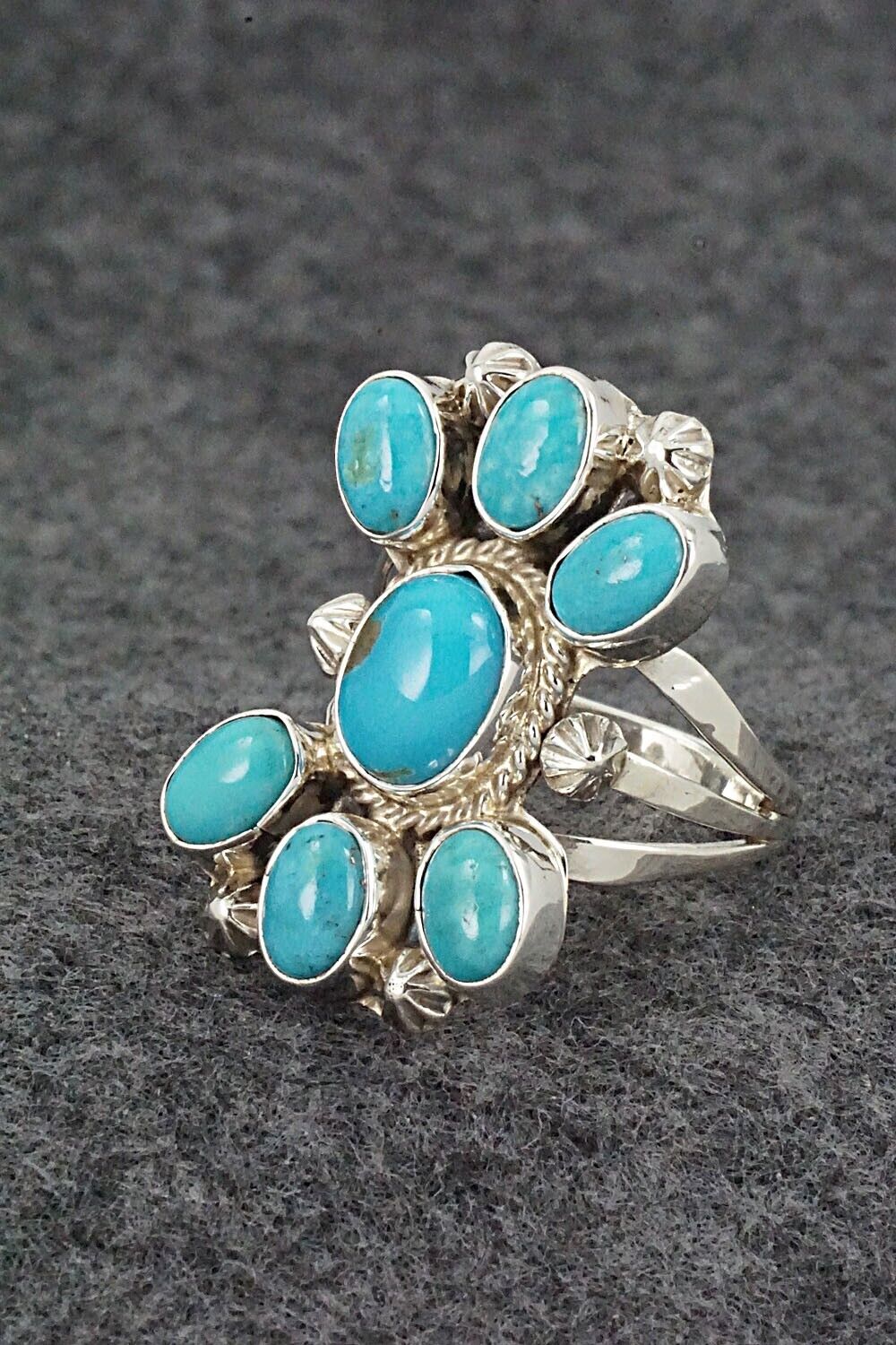 Turquoise & Sterling Silver Ring - Roberta Begay - Size 9.5