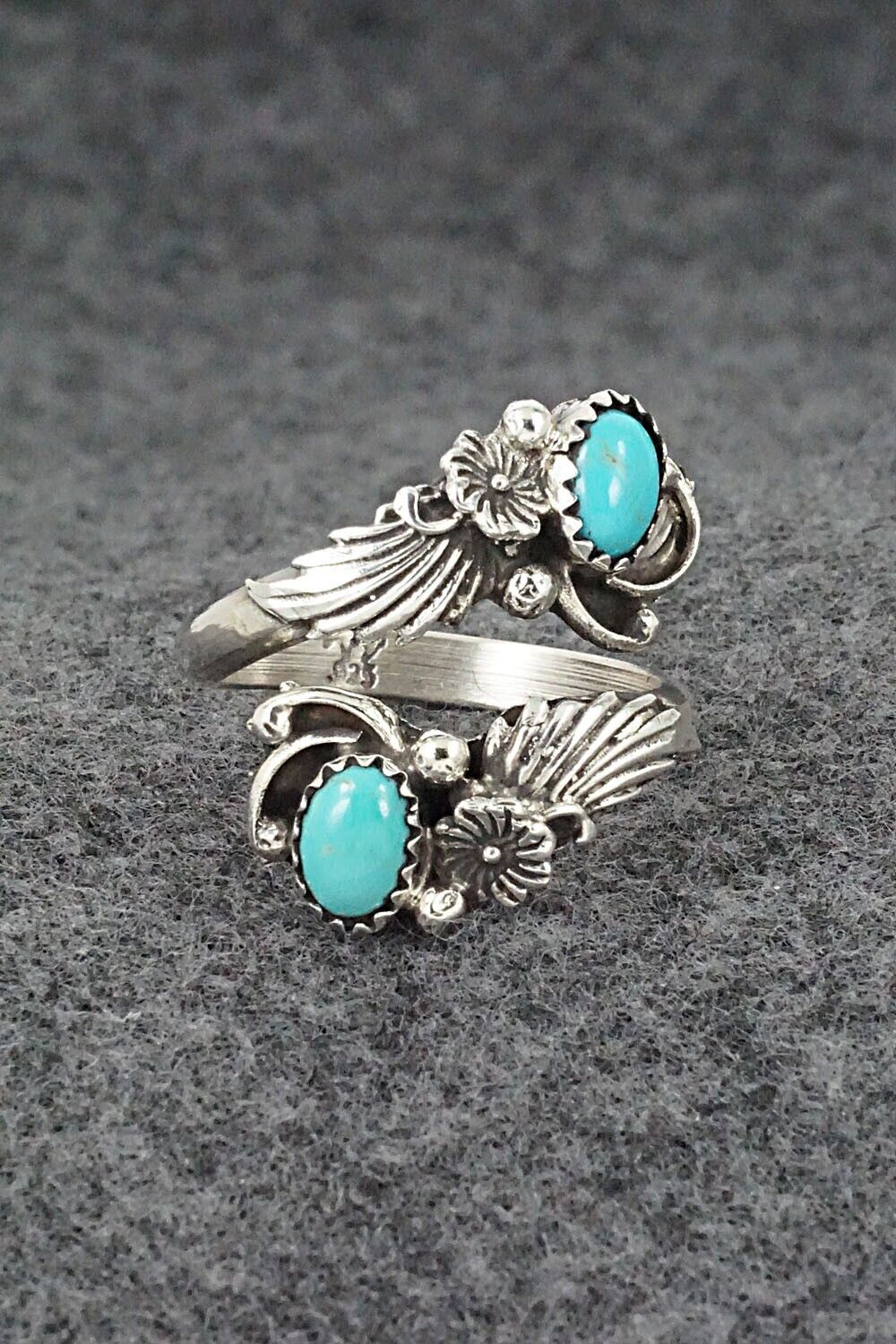 Turquoise & Sterling Silver Ring - Etta Belin - Size 7.5