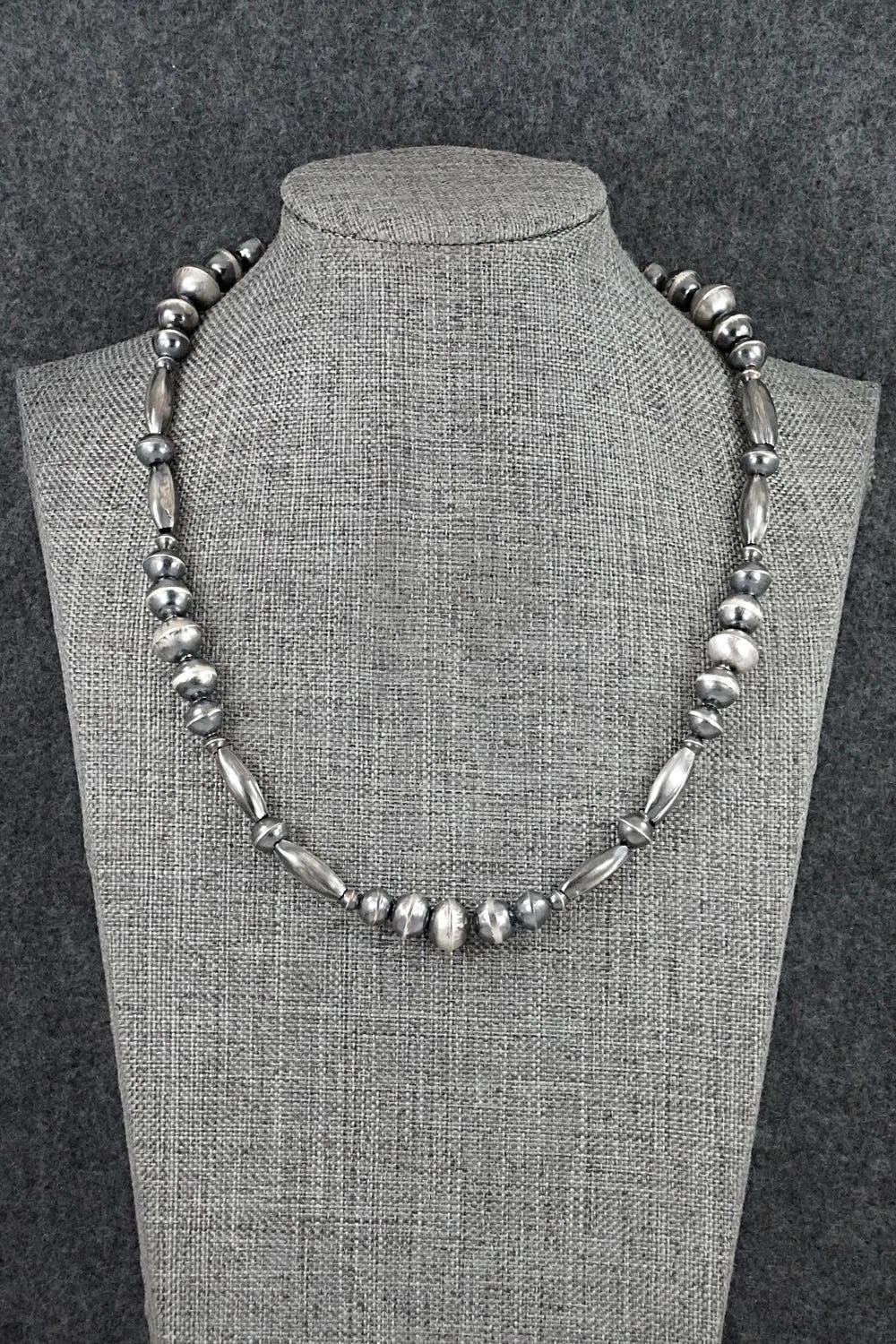 Sterling Silver Navajo Pearl Necklace 18" - Vintage