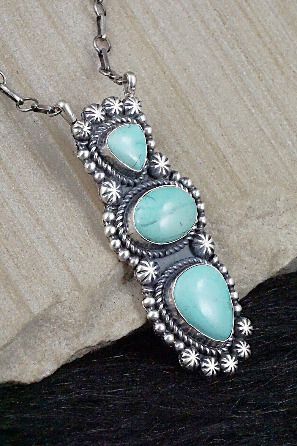 Turquoise & Sterling Silver Necklace - Jeff James