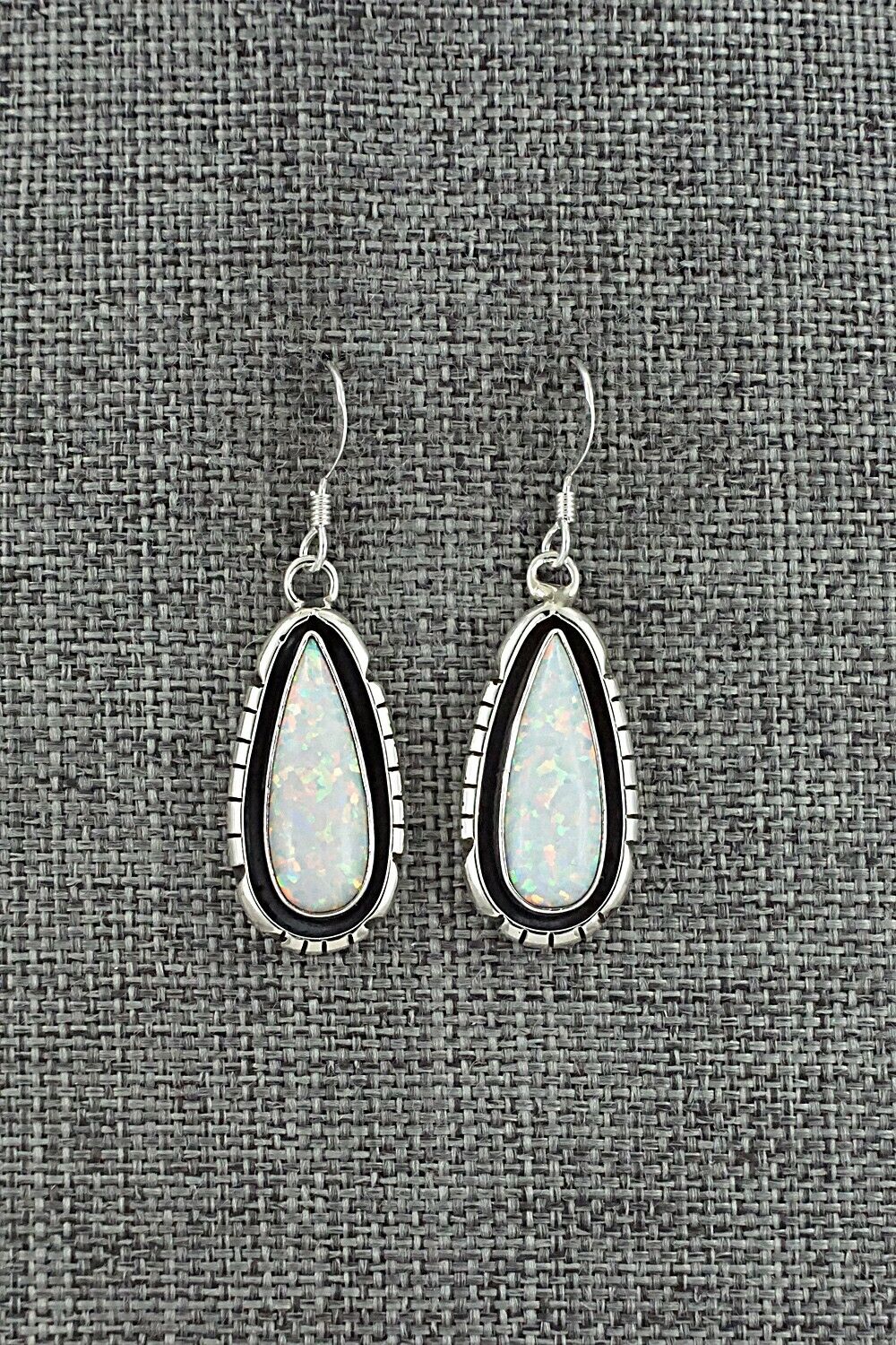 Opalite & Sterling Silver Earrings - Amos Begay