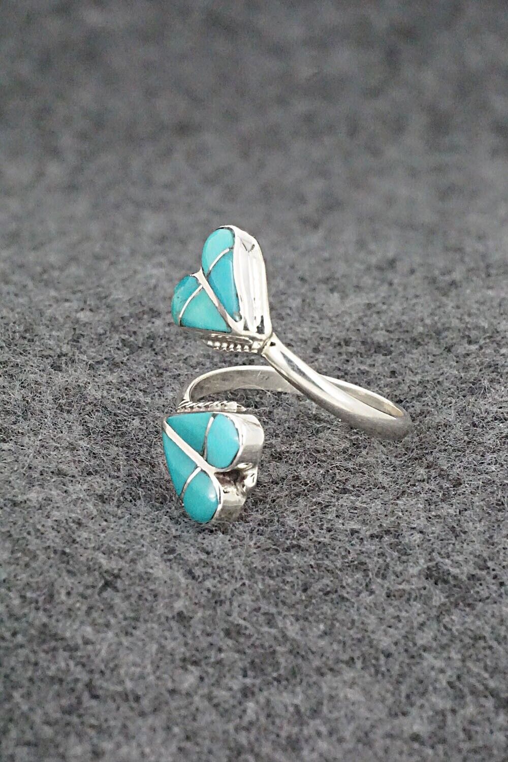 Turquoise & Sterling Silver Ring - Velda Nastacio - Size 7 Adj.