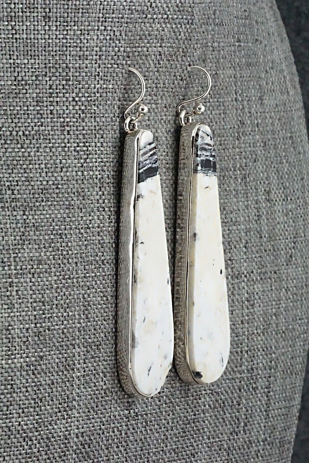 White Buffalo and Sterling Silver Earrings - Diane Wylie