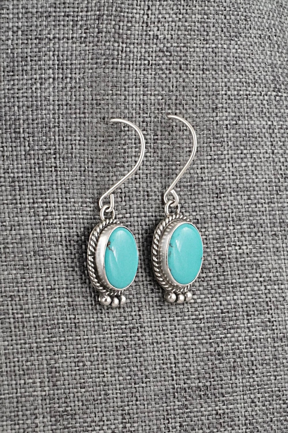 Turquoise & Sterling Silver Earrings - Eugene Gruber