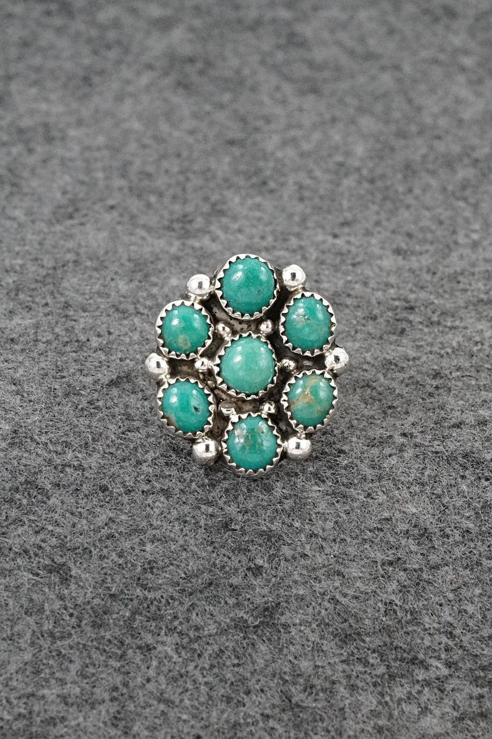 Turquoise & Sterling Silver Ring - Priscilla Reeder - Size 9.5