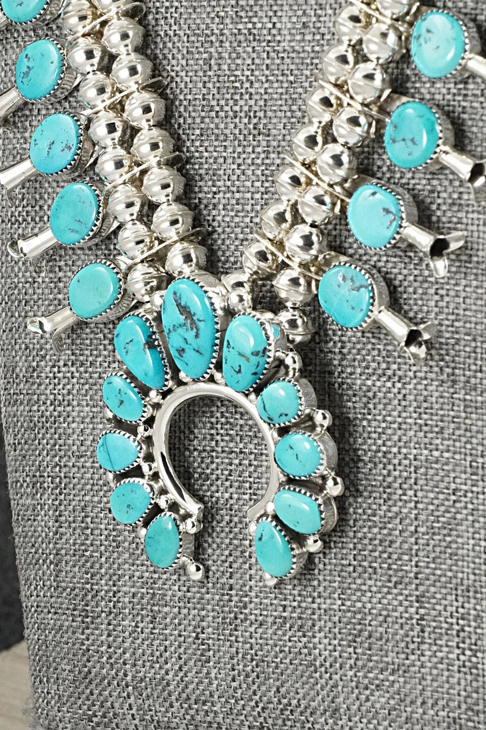 Turquoise & Sterling Silver Squash Blossom Set - Califreda Roanhorse