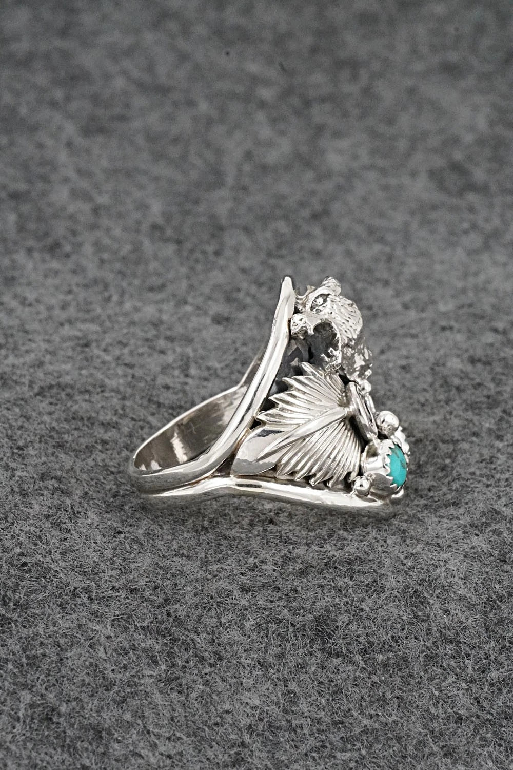 Turquoise & Sterling Silver Ring - Darrell Morgan - Size 14