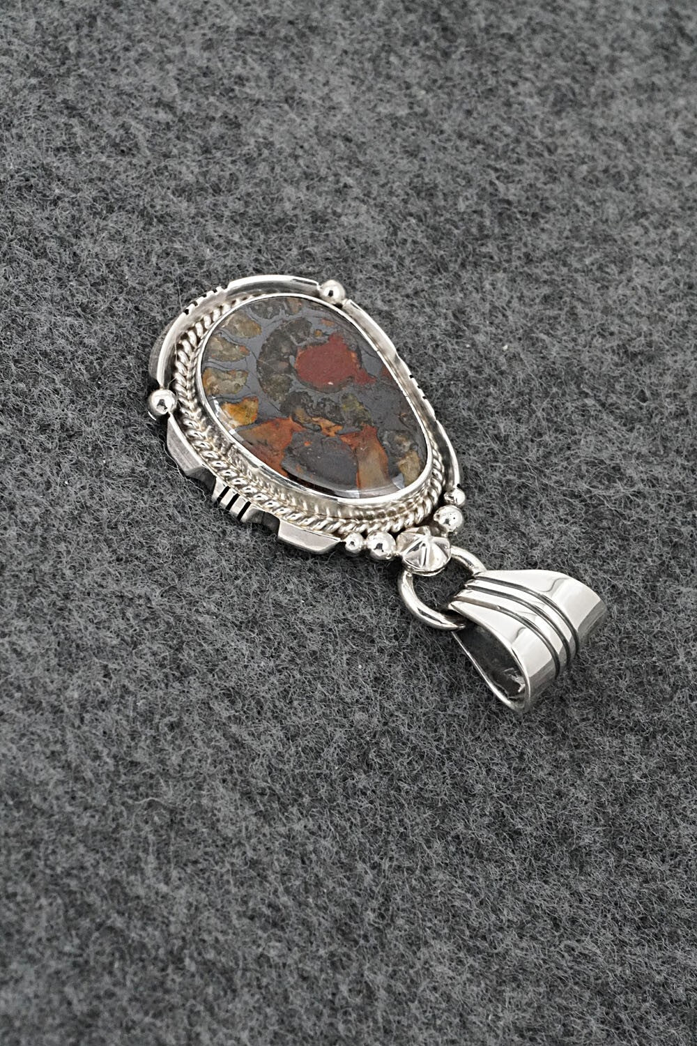 Ammonite & Sterling Silver Pendant - Samuel Yellowhair