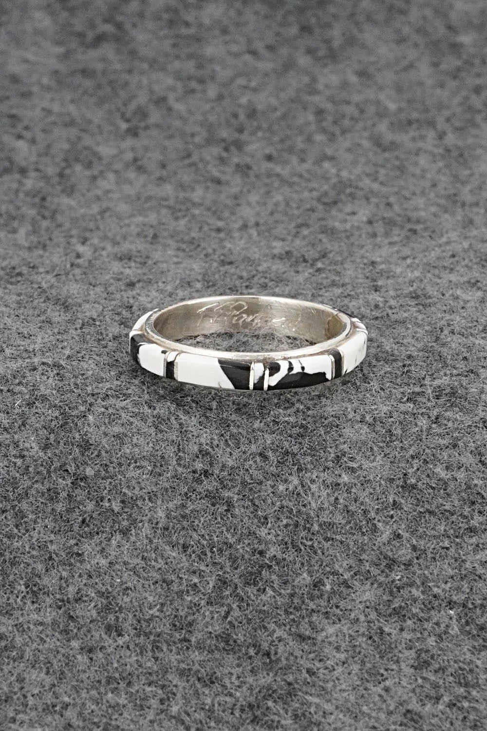 White Buffalo & Sterling Silver Ring - Terrance Panteah - Size 12.5