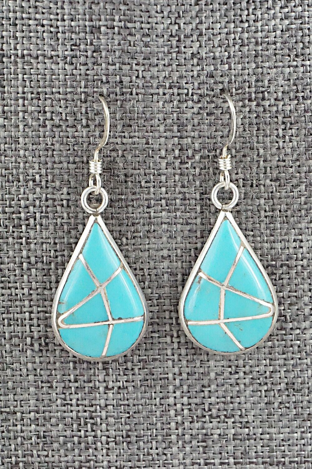 Turquoise & Sterling Silver Inlay Earrings - Laurie Kallestewa