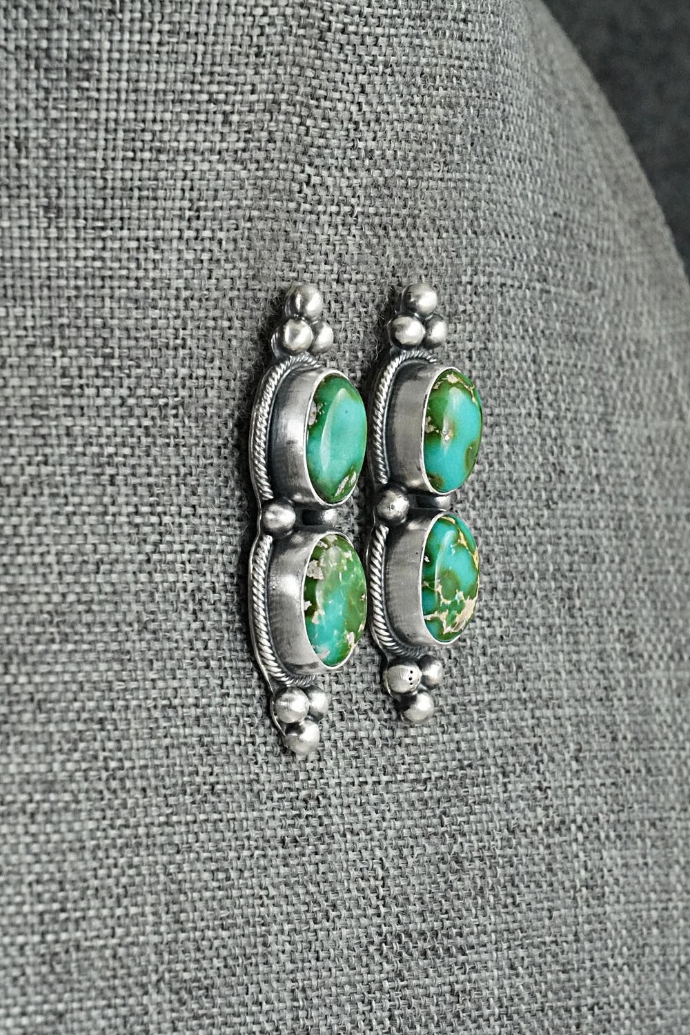 Turquoise & Sterling Silver Squash Blossom Set - Darrin Livingston