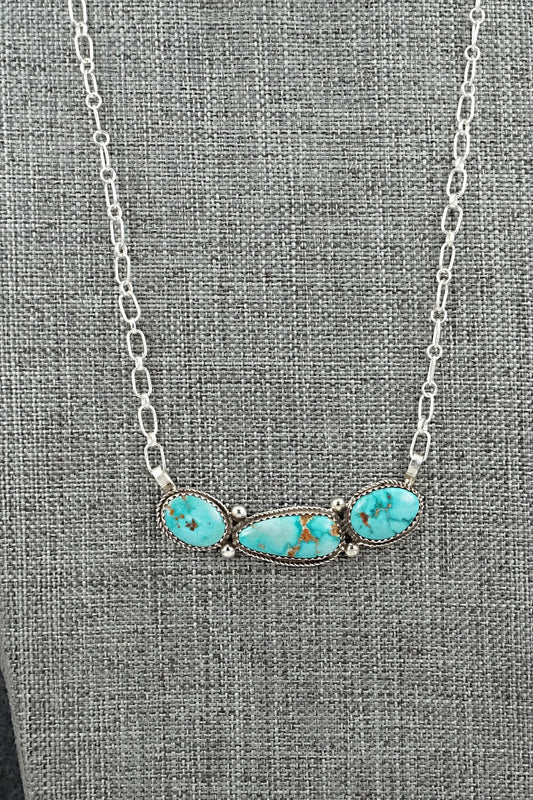 Turquoise & Sterling Silver Necklace - Ernest Hawthorne