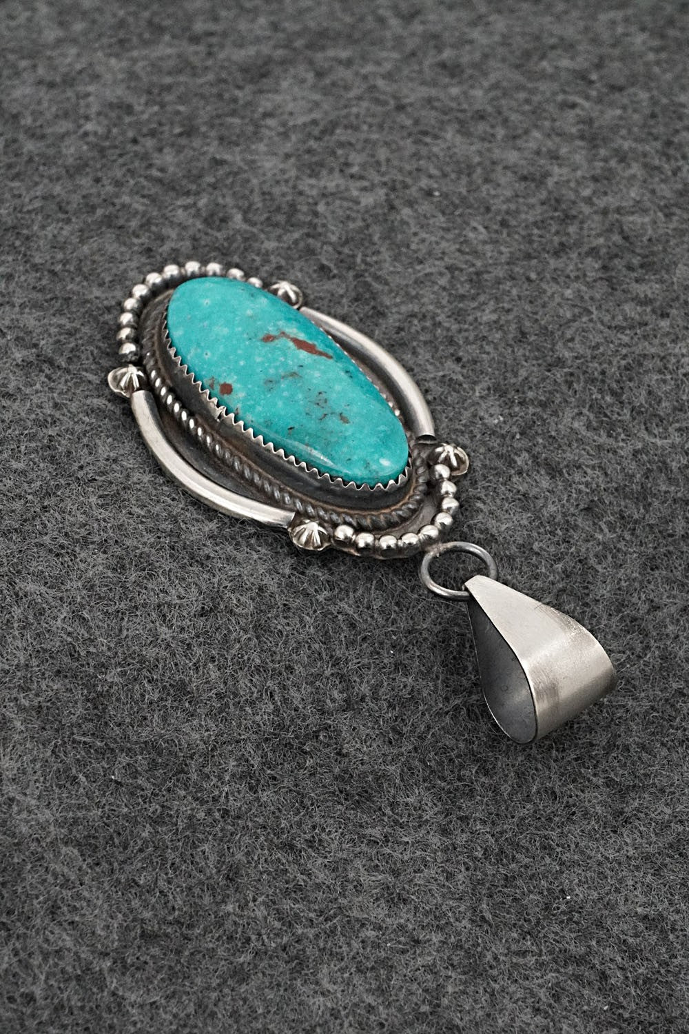 Turquoise and Sterling Silver Pendant - Leslie Nez